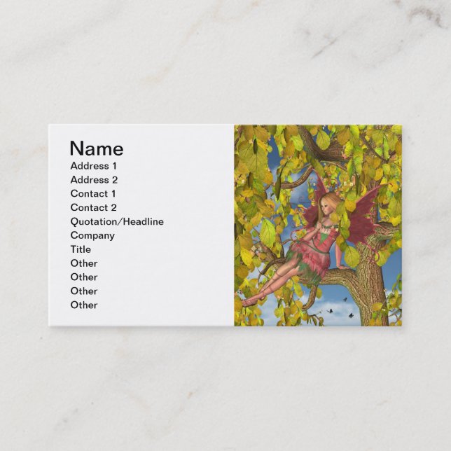 Carte De Visite Fée de floraison de l'arbre du printemps (Devant)