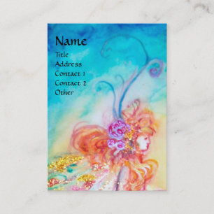 Carte De Visite Fée de /Whimsical d'ALTHEA sur la fleur rose