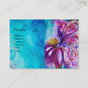 CARTE DE VISITE FÉE FLEUR MIGNONNE ET FANTAISISTE EN ROSE, ÉCLATS