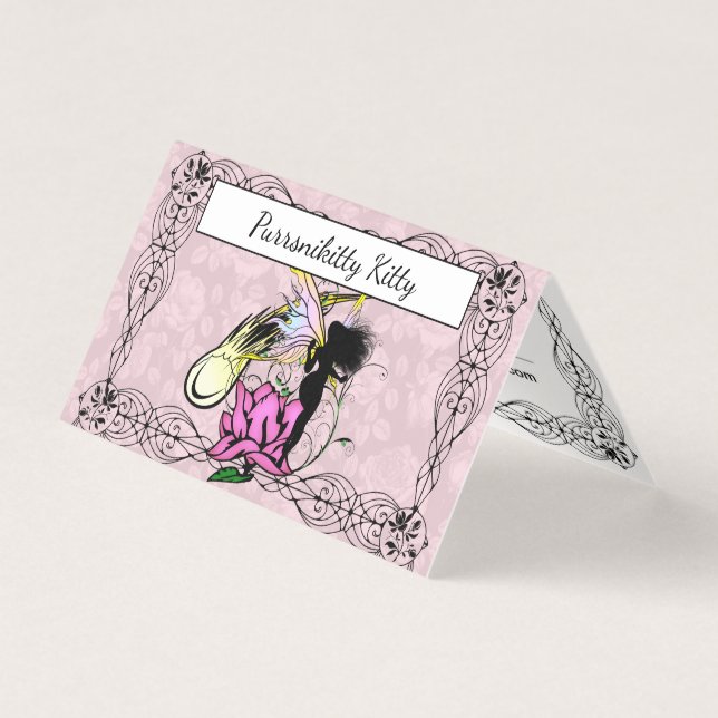 Carte De Visite Fée rose d'ombre (Devant)