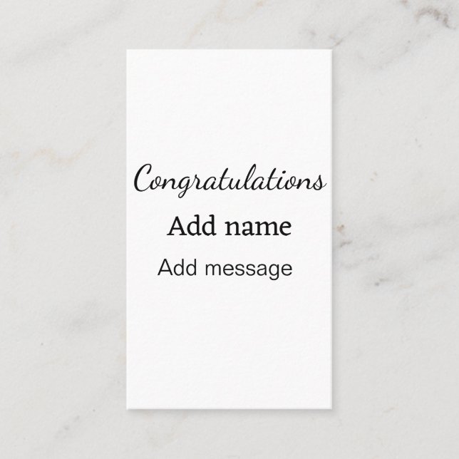 Carte De Visite Félicitations ajouter un message de nom simple dip (Devant)