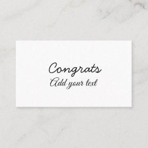 Carte De Visite Félicitations simples et minimales rajoutez votre