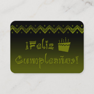 Carte De Visite feliz cumpleanos arriba cake