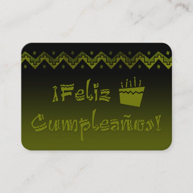 Carte De Visite feliz cumpleanos arriba cake (Devant)