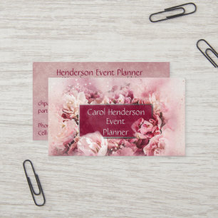 Carte De Visite Feminine et Elegant Floral Event Party Planificate