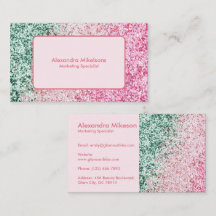 Feminine Pink Sparkle Business