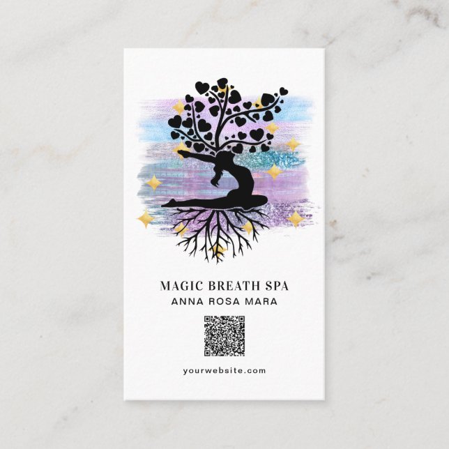 Carte De Visite ** Femme Arbre de vie Reiki Yoga méditation   (Devant)