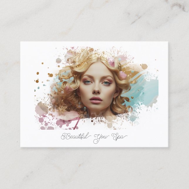 Carte De Visite *~* Femme Artsy Luxe QR Femmes Fille Glam (Devant)