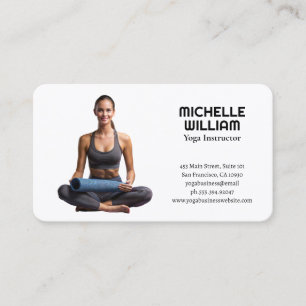 Carte De Visite Femme Assise Méditation de Yoga Santé
