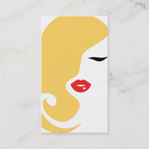 Carte De Visite Femme aux lèvres rouges Maquillage artiste design 