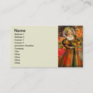 Carte De Visite Femme Bélier Orange : Collage d'art antique gothiq