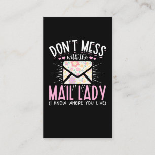 Carte De Visite Femme de la poste de travail drôle Mailman femme