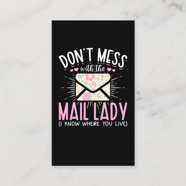 Carte De Visite Femme de la poste de travail drôle Mailman femme (Devant)