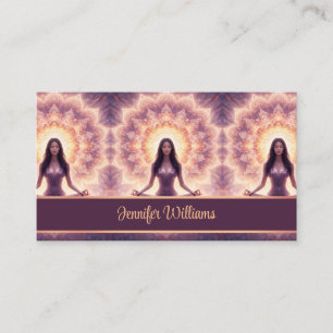 Carte De Visite Femme de méditation mandala lumineuse Nom personna