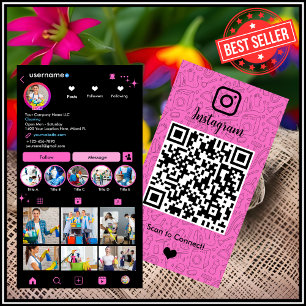 Carte De Visite Femme de ménage Instagram Rose Carton de ménage
