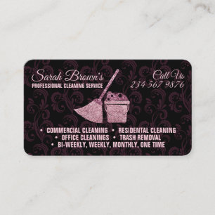 Carte De Visite Femme de ménage Service de nettoyage tourbillon ro