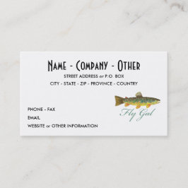 Carte De Visite Femme de pêche à la volée