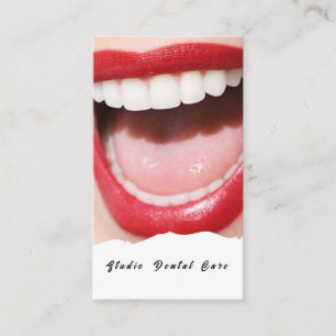 Carte De Visite Femme de sourire saine dents blanches dentier affa
