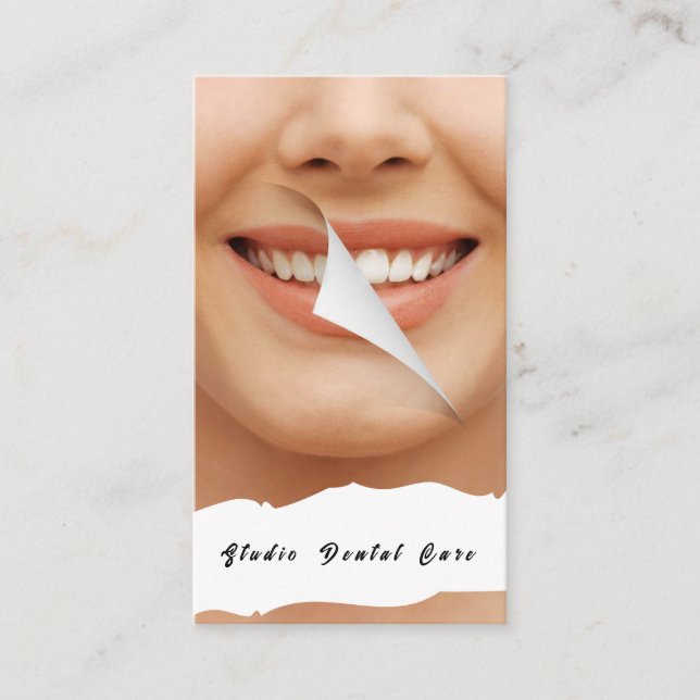 Carte De Visite Femme de sourire saine dents blanches dentier affa (Devant)