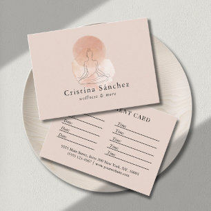 Carte De Visite Femme de yoga en méditation en art linéaire minima