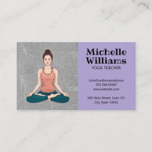Carte De Visite Femme en méditation de yoga Santé