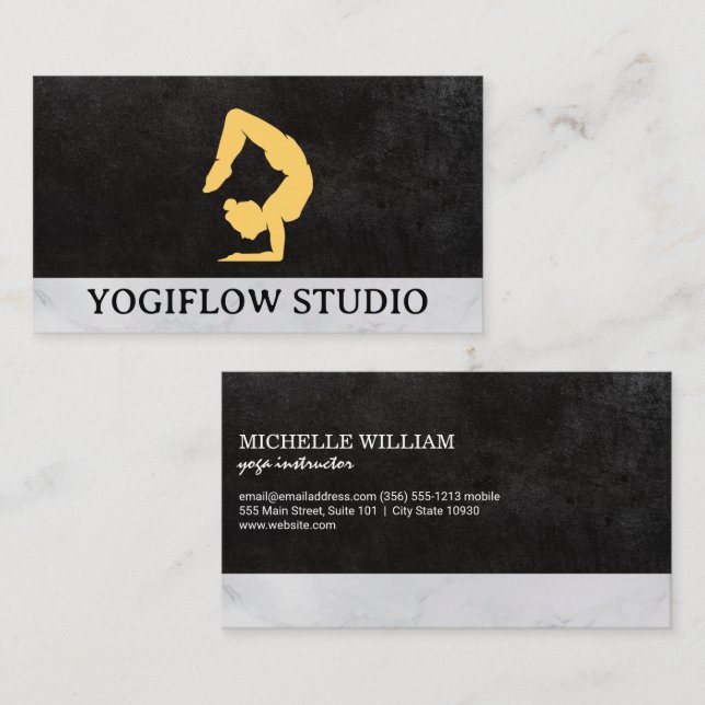 Carte De Visite Femme en Pose de Yoga (Devant / Derrière)