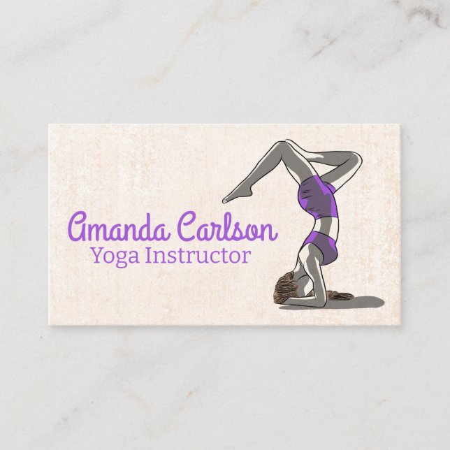 Carte De Visite Femme en Pose de Yoga (Devant)