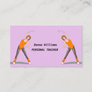 Carte De Visite Femme faisant de l'exercice d'un formateur personn