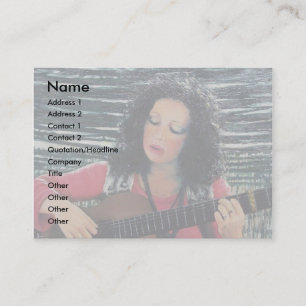 Carte De Visite Femme Jouant De La Musique Avec Guitare Acoustique