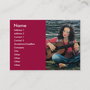 Carte De Visite Femme Jouant De La Musique Avec Guitare Acoustique