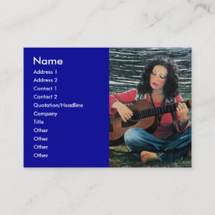 Carte De Visite Femme Jouant De La Musique Avec Guitare Acoustique