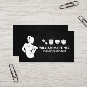 Carte De Visite Femme levant   Icônes de fitness