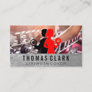 Carte De Visite Femme levant   Rack Dumbbell