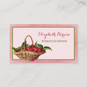 Carte De Visite Femme Nutrition Girls Pink Strawberries Code QR