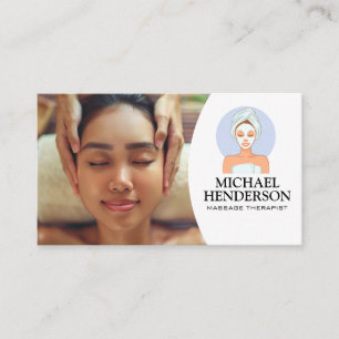 Carte De Visite Femme recevant un massage crânien Jour de spa
