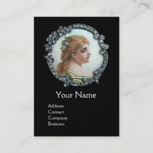 CARTE DE VISITE FEMME ROMANTIQUE AUX FLEURS DE DIAMONDES ENAMMÈNE