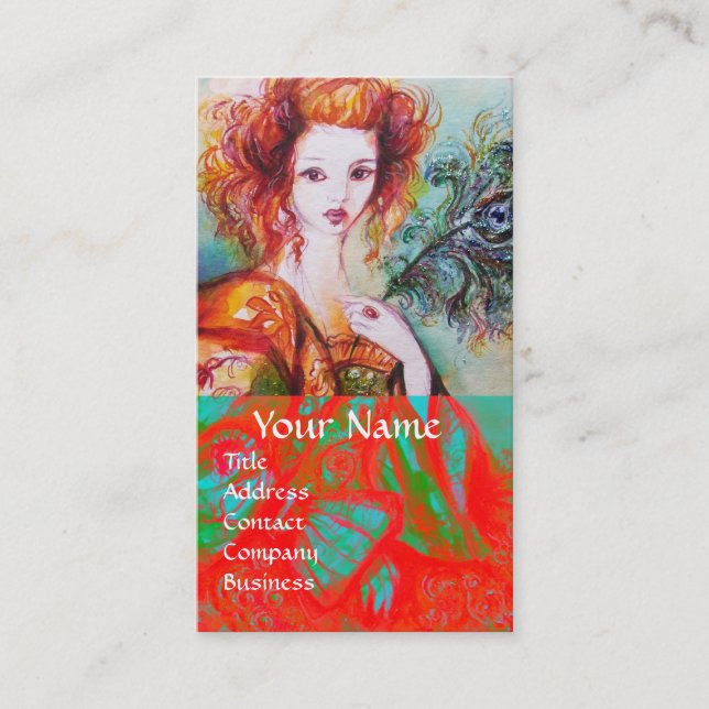 CARTE DE VISITE FEMME ROMANTIQUE AVEC POITRINE ÉCLAIRANT PIÈCE ROM (Devant)