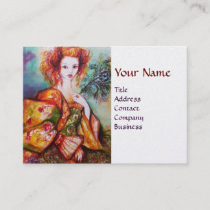Carte De Visite FEMME ROMANTIQUE, PEACOCK SPARKLING PAIR Blanc