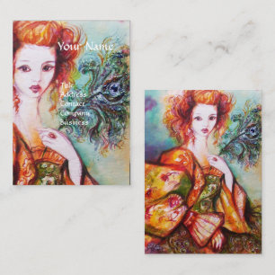 Carte De Visite FEMME ROMANTIQUE, PEACOCK SPARKLING PAIR Blanc