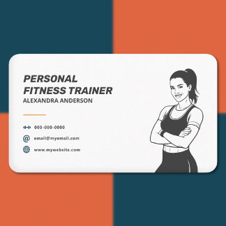 Carte De Visite Femme Silhouette - Entraîneur de Fitness Simple