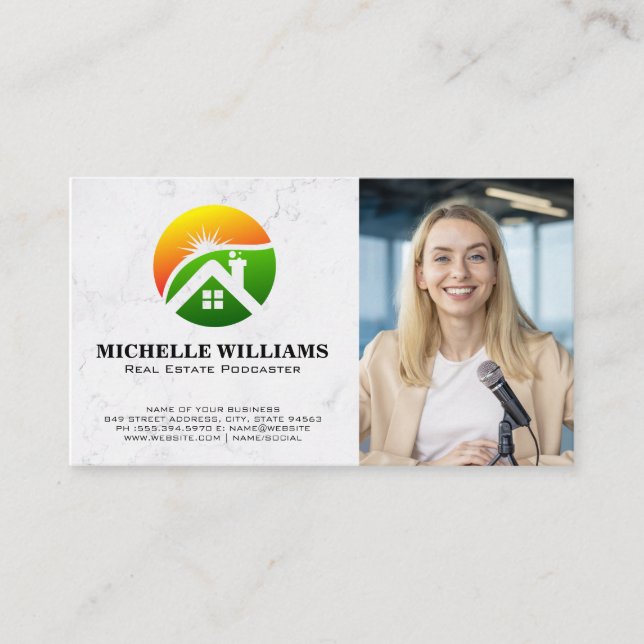 Carte De Visite Femme sur Podcast | Logo immobilier (Devant)