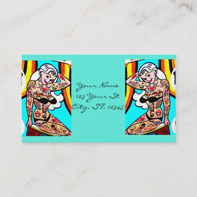 Carte De Visite Femme tatouée de Blonde Thunder_Cove (Devant)