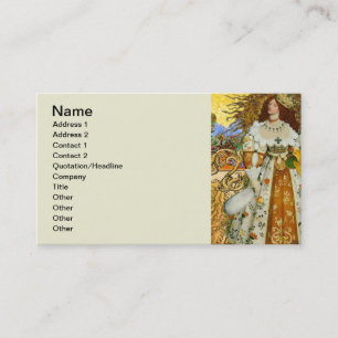 Carte De Visite Femme Vintage Soleil Doré : Art Collage Zodiaque L