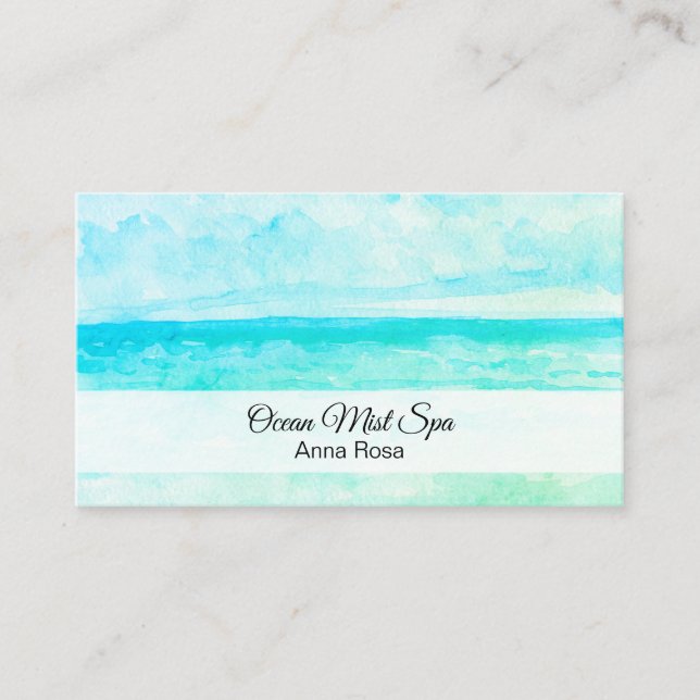 Carte De Visite *~* Femme Yoga Ocean Beach Méditation Mindfulness (Devant)