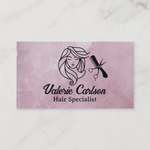 Carte De Visite Femmes avec de beaux cheveux   Outils Salon