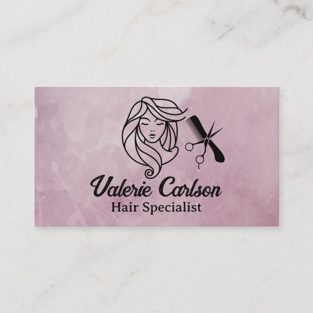 Carte De Visite Femmes avec de beaux cheveux | Outils Salon (Devant)