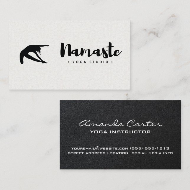 Carte De Visite Femmes faisant du yoga | Namaste (Devant / Derrière)