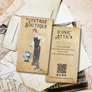 Carte De Visite Femmes vintages en robe noire Boutique Styliste