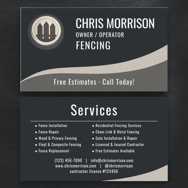 Carte De Visite Fencing Fence Builder Repair Professional (Créateur téléchargé)
