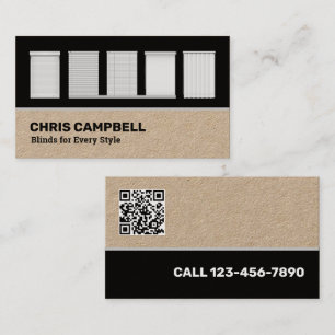 Carte De Visite Fenêtre Aveugle QR Kraft personnalisé